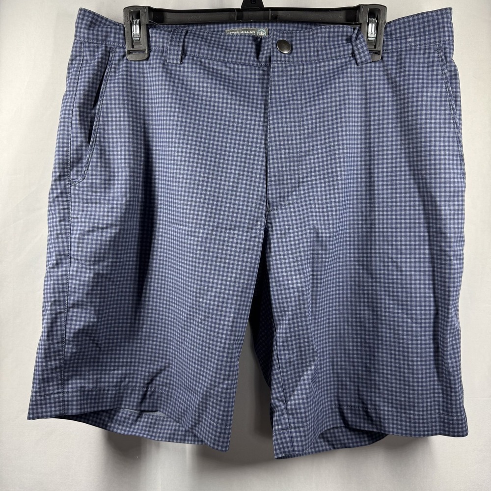 Peter Millar‎ Crown Sport Shorts Mens 33 Gingham Performance Golf Lightweight